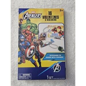Marvel Avengers Valentine's Day Exchange Cards with Keychains & Stickers
